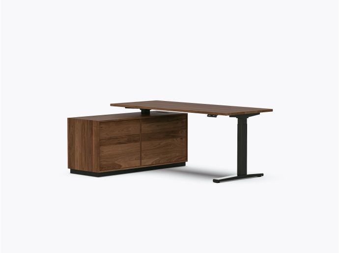 Bureau assis-debout exécutif Gale - 55" X 72" - Noyer