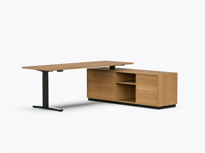 Gale Executive Desk - 72" X 84" - White Oak