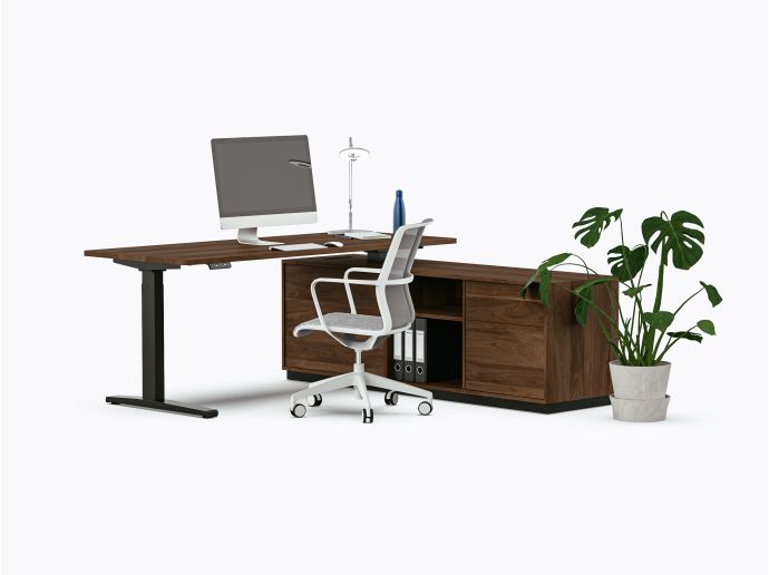 Gale Executive Desk - 72" X 84" - Walnut