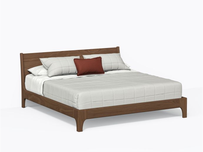 Hansen Bed, King with headboard in Walnut