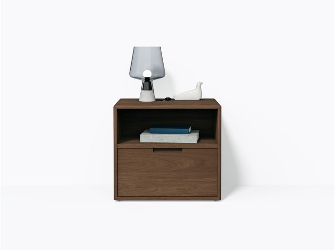 Kane Nightstand 22" Bottom Drawer - Walnut