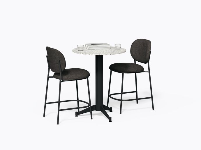 Norman Bistro Table - D28" X 36"(h) - Corian Peppered Terrazzo