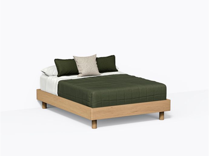 Polar Bed,  Double in White Oak