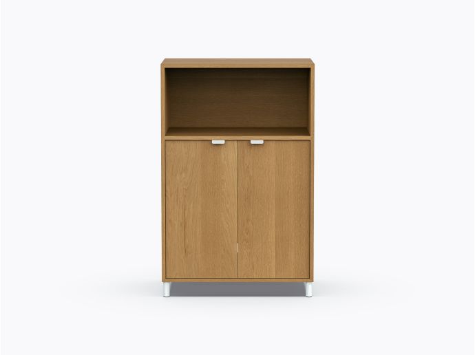 Ricardo Shelf Storage w/ 2 doors in White Oak