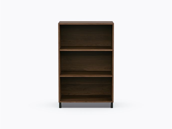 Ricardo Shelf Storage all open in Walnut
