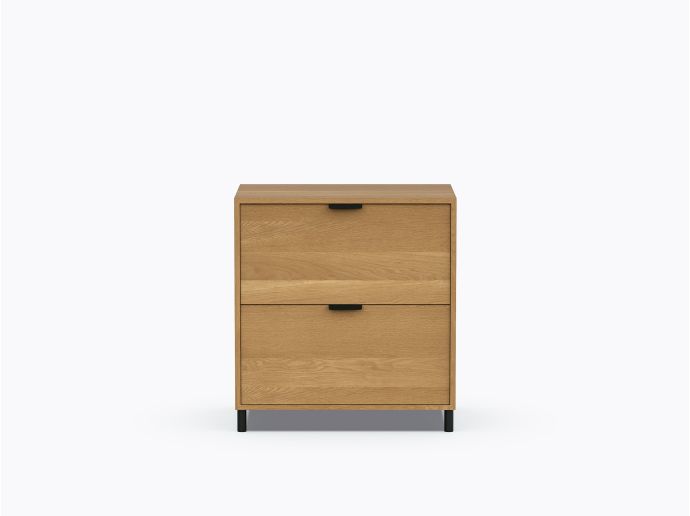 Rangement Ricardo Simple avec 2 tiroirs en Chêne Blanc