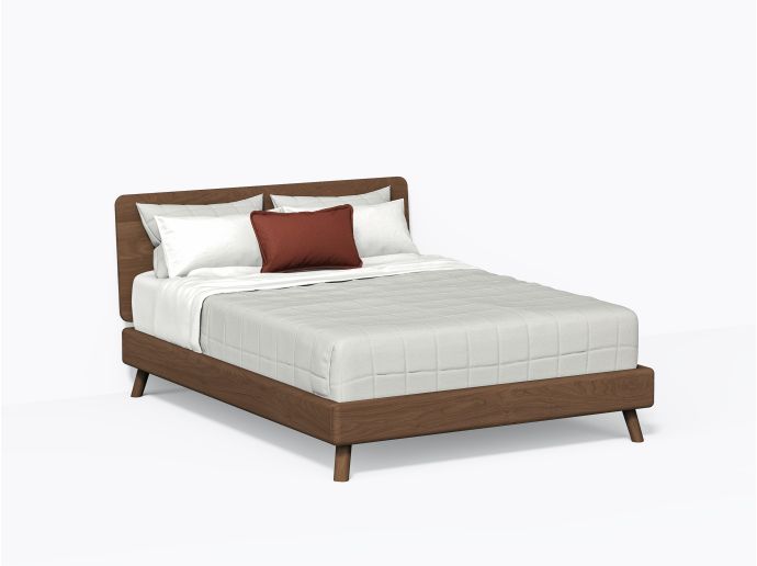 Roll Bed,  Queen with headboard in Walnut