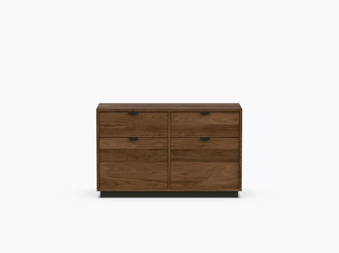 Ross Double - 2 tiroirs / 2 classeurs - Noyer