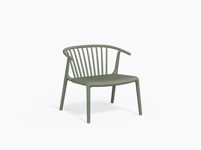 Chaise Lounge Woody en Vert Gris
