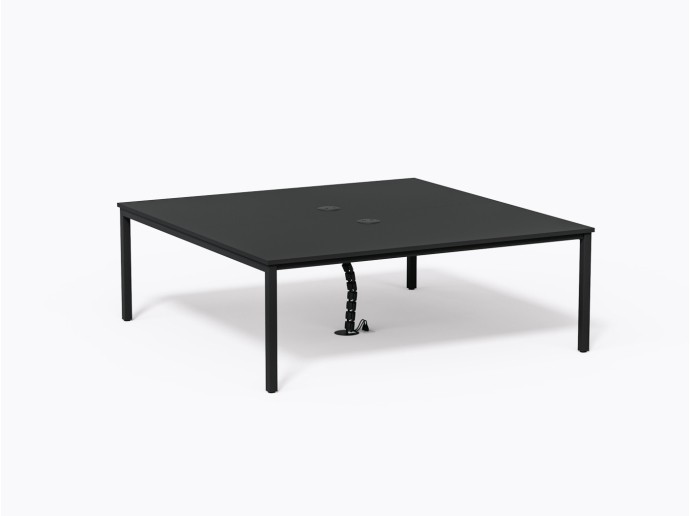Table conférence Allais - 84 x 84 - Stratifié noir