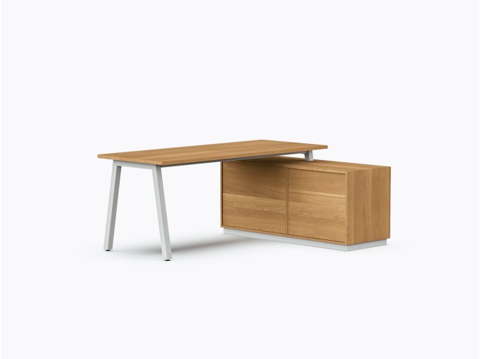 Aoki Executive Desk - 55" X 72" - White Oak