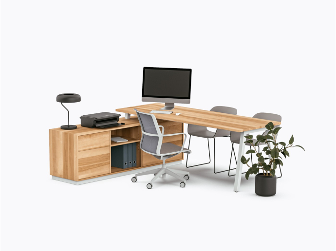 Bureau exécutif Aoki - 72" X 84" - Merisier