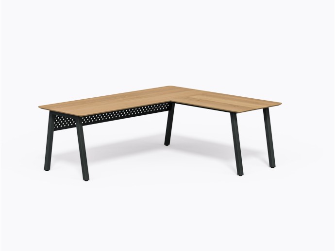 Aoki L Desk - 84" X 72"  - White Oak