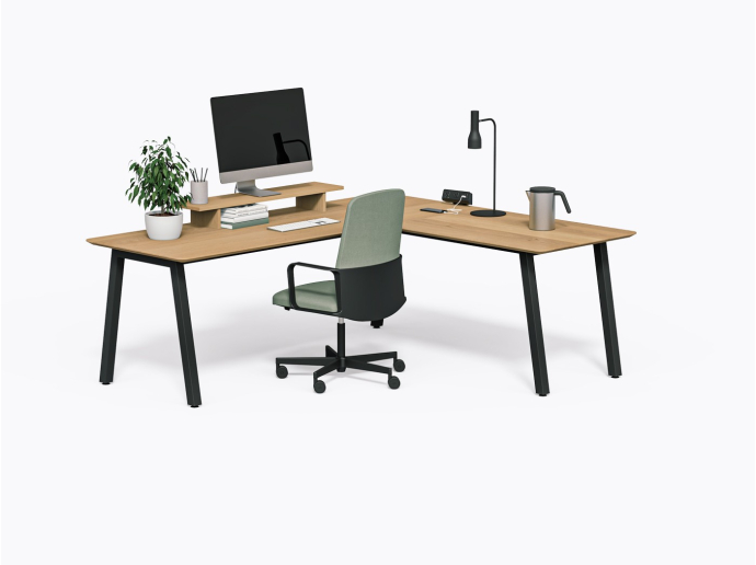 Bureau Aoki L - 84" X 72" - Chêne Blanc