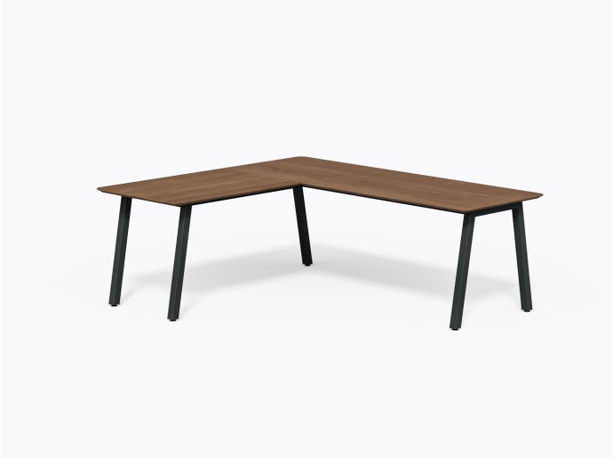 Aoki L Desk - 84" X 72"  - Walnut