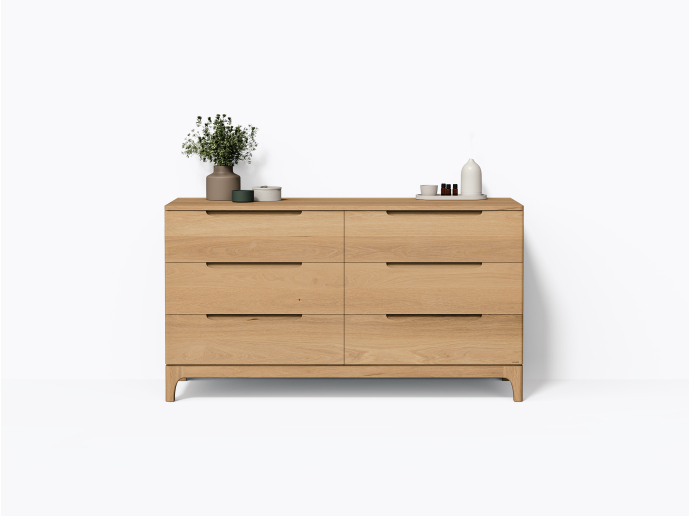 Commode Bastiat 60" / 6 tiroirs en Chêne Blanc