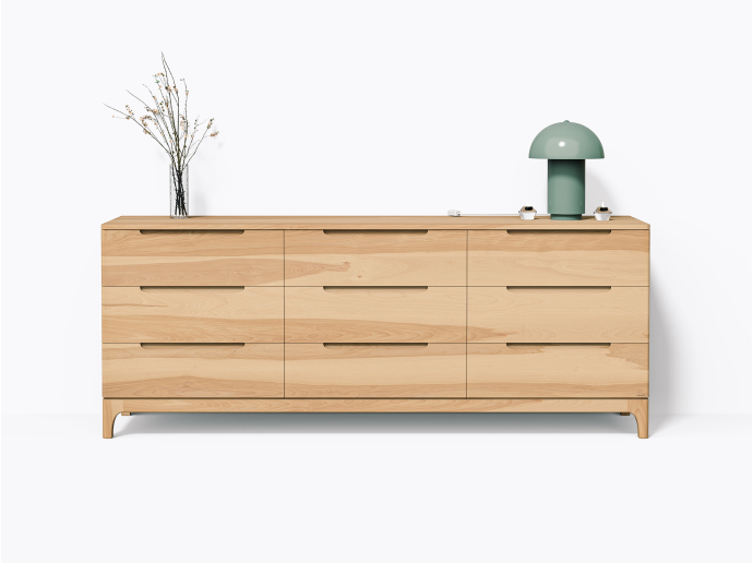 Commode Bastiat 84" / 9 tiroirs en Merisier