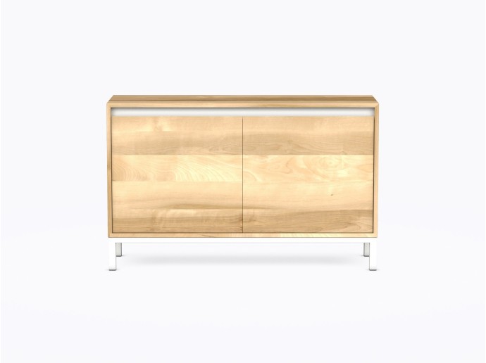 Buffet Costa CUSTOM - 48 - Merisier - Base meuble TV Bohm blanche