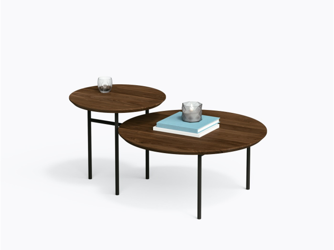 Table basse Daly Ronde en Noyer