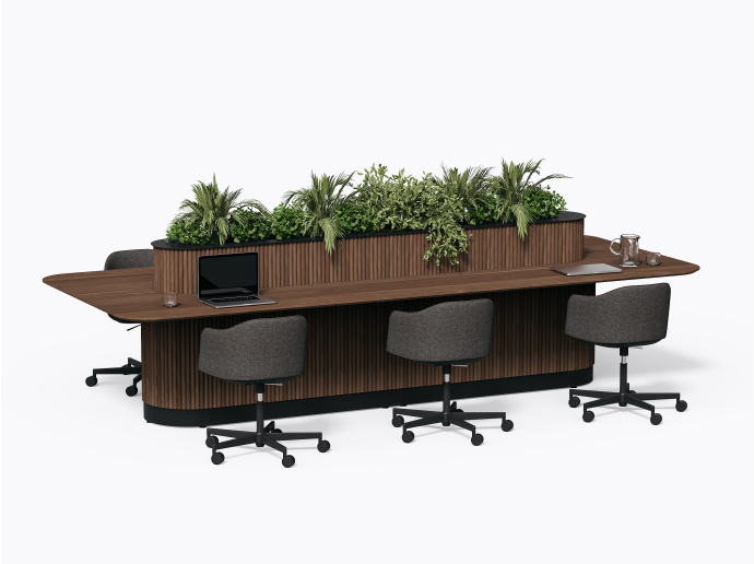 Dupont Workstation - 144" - Walnut / Walnut