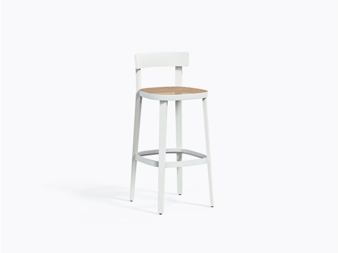 Tabouret Folk Cane 2927 en Blanc / Blanc Bi100