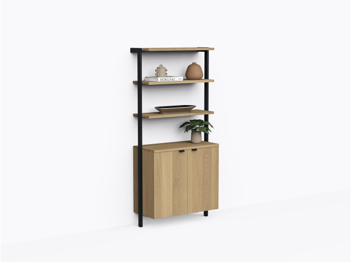 Franco Shelf 36" with storage in White Oak