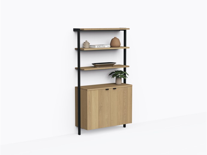 Étagère Franco 42" avec caisson en Chêne blanc