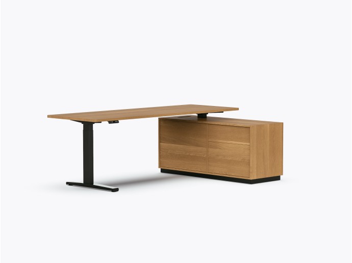 Bureau assis-debout exécutif Gale - 55" X 84" - Chêne Blanc