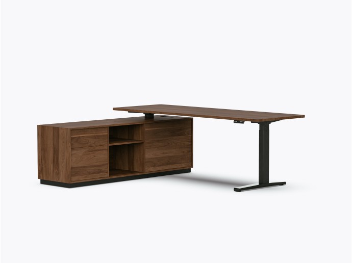 Gale Executive Desk - 72" X 84" - Walnut
