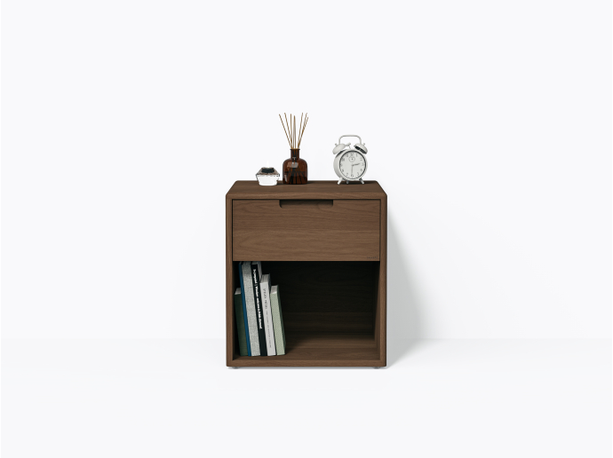 Kane Nightstand 18" with Upper Drawer, in Walnut