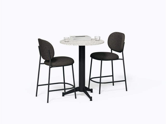 Norman Bistro Table - D28" X 36"(h) - Corian Peppered Terrazzo