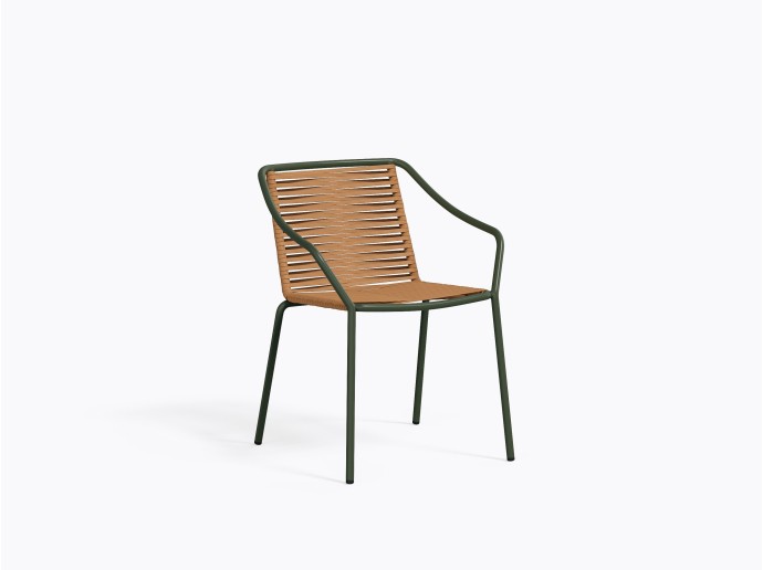 Philía 3905 Outdoor Chair in Green / Orange 