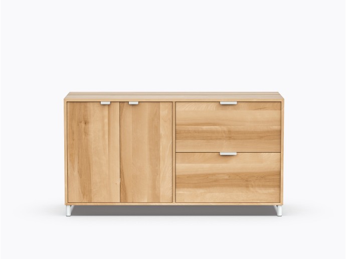 Rangement Ricardo Double avec 2 portes / 2 tiroirs en Merisier