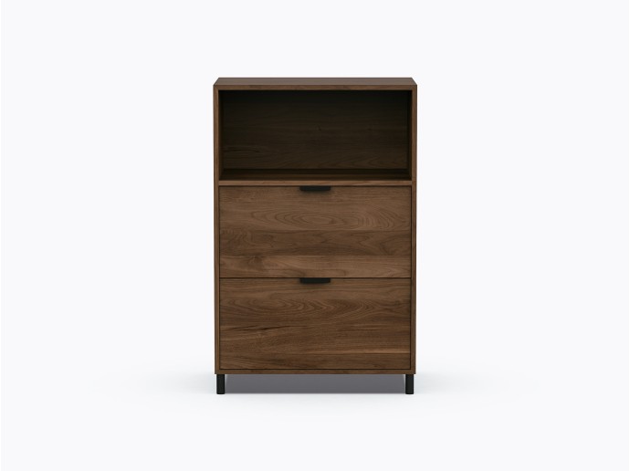 Rangement Ricardo Étagère avec 2 tiroirs en Noyer