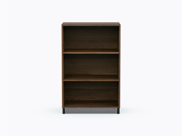 Ricardo Shelf Storage all open in Walnut