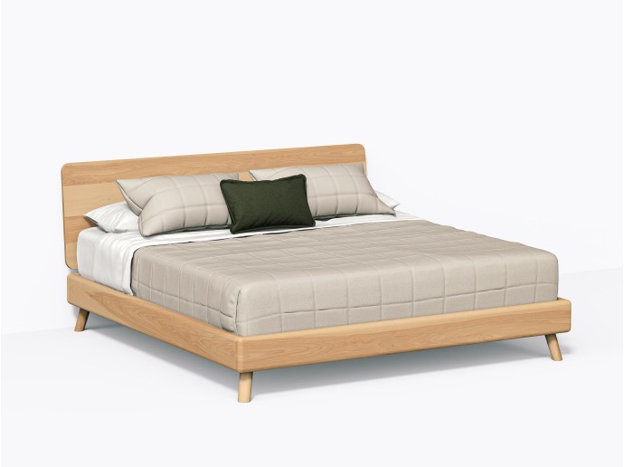 Roll Bed,  King with headboard in Yellow Birch