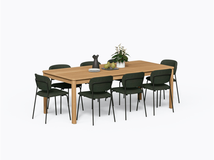 Taylor Extendable Dining Table 40 X 84-114" in White Oak