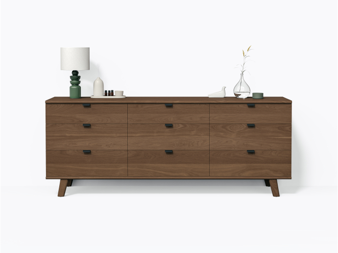 Commode Wallace 84" / 9 tiroirs en Noyer
