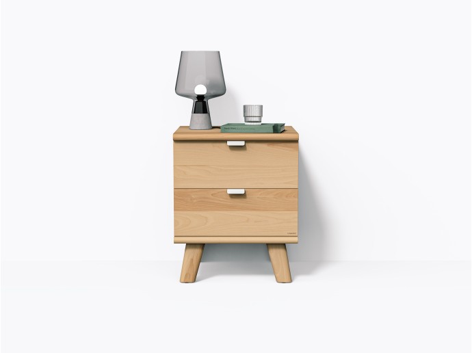 Table de chevet Wallace 18" avec 2 tiroirs, en Merisier