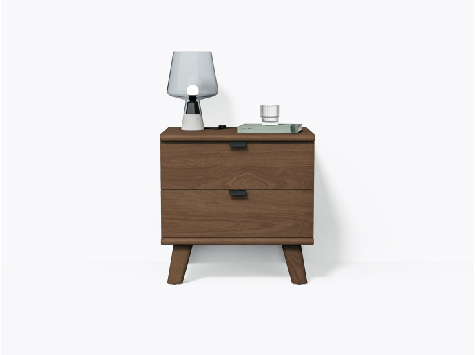Wallace Nightstand 22" 2 Drawers in Walnut