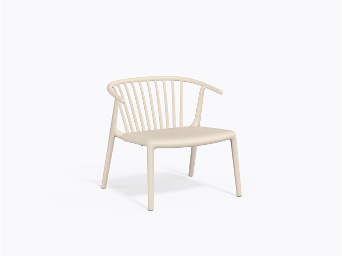 Chaise Lounge Woody en Blanc Ivoire