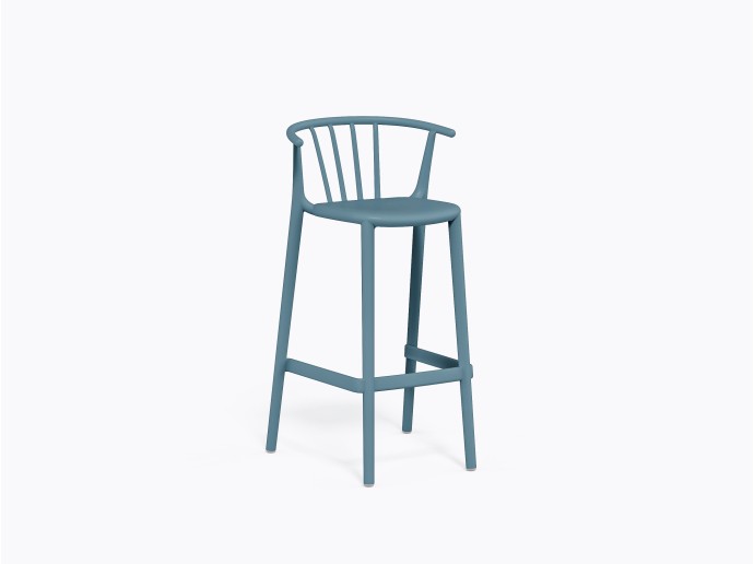 Woody Bar Stool -Blue Retro