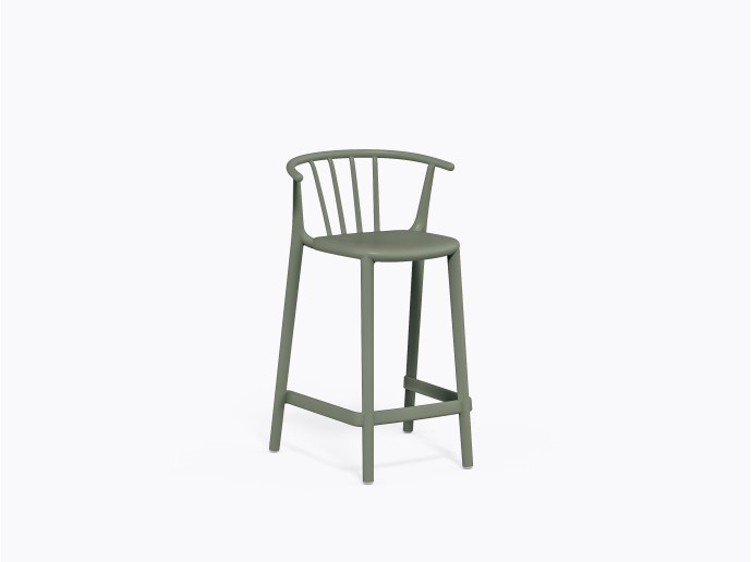Woody Counter Stool in Green Grey