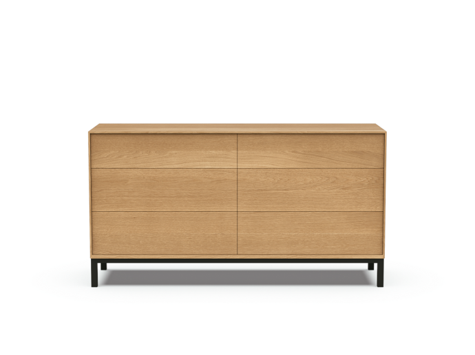 Commode Angus 6 tiroirs 60 pouces chêne