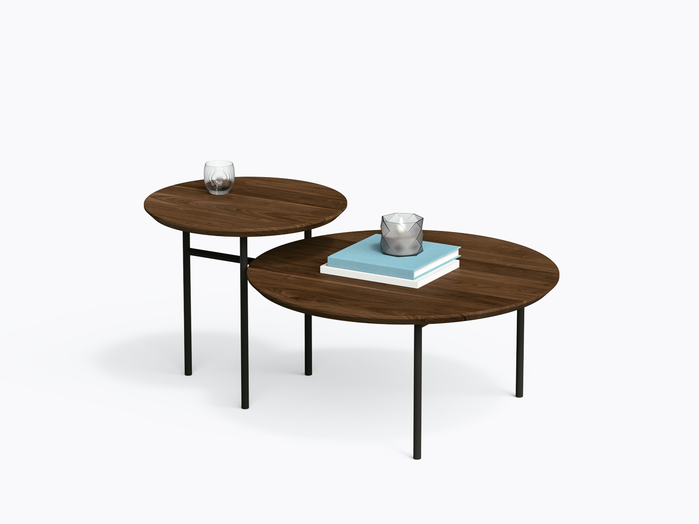 Table basse Daly - Rond - Noyer