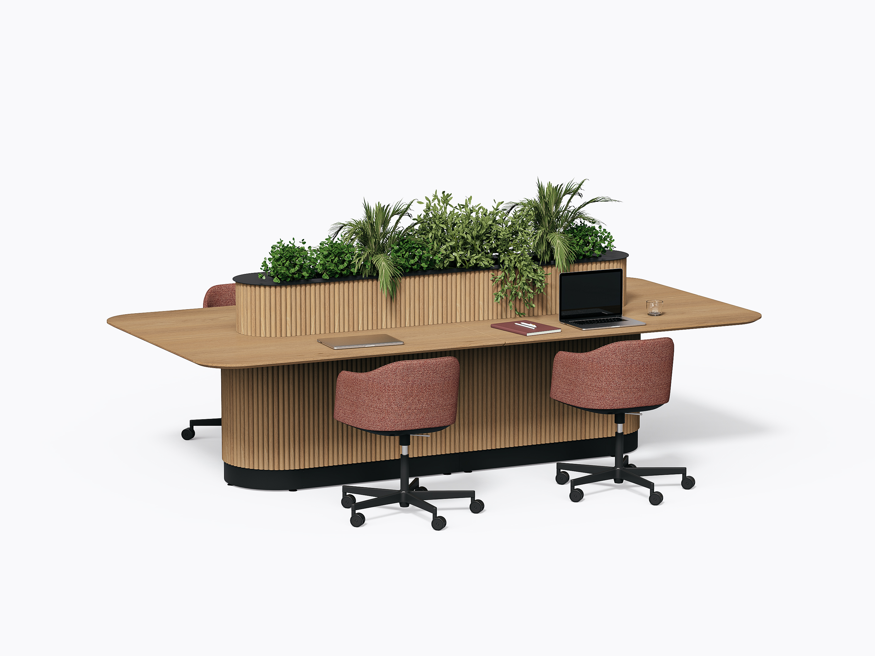 Îlot de travail Dupont - 120" - Chêne / Chêne