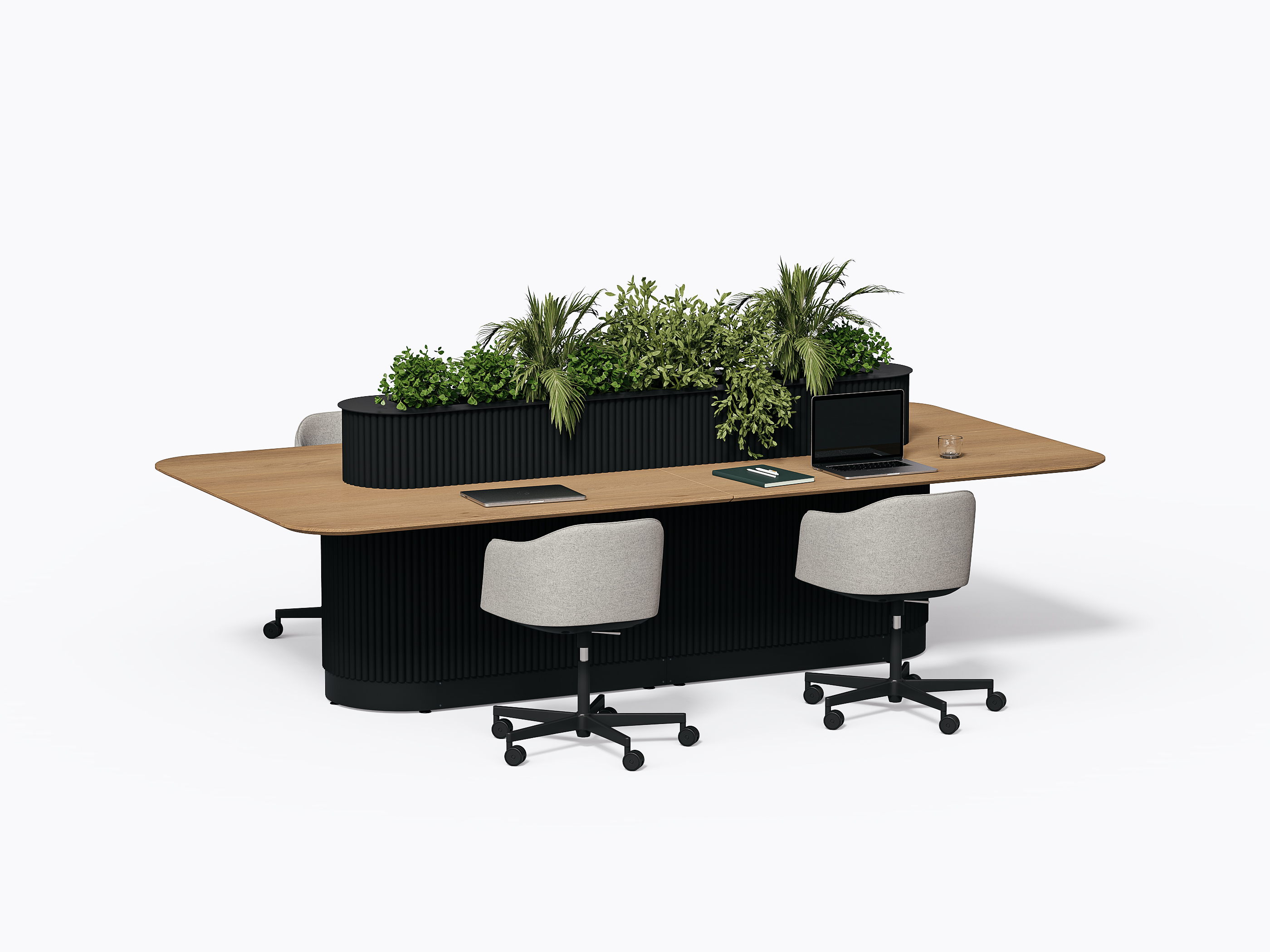 Îlot de travail Dupont - 120" - Chêne / Noir