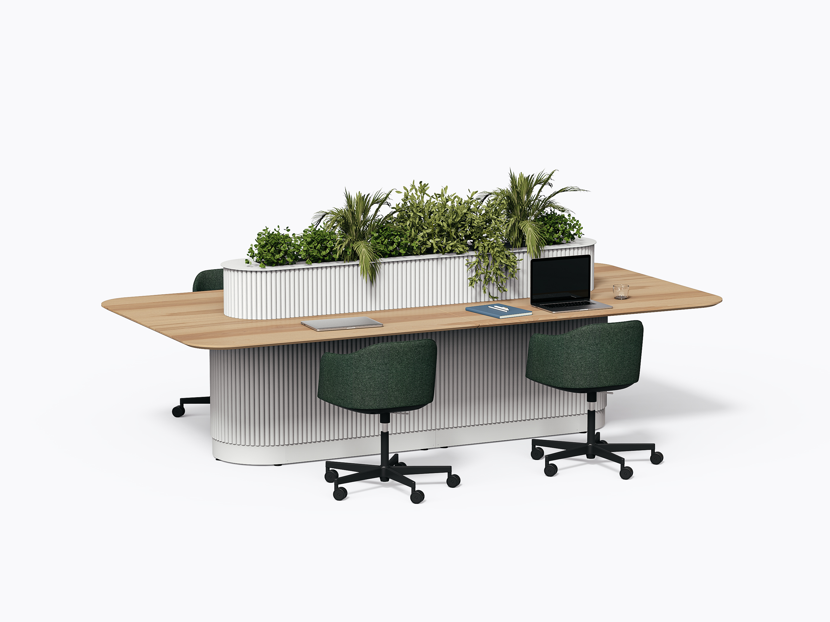 Dupont Workstation - 120" - Yellow Birch / White