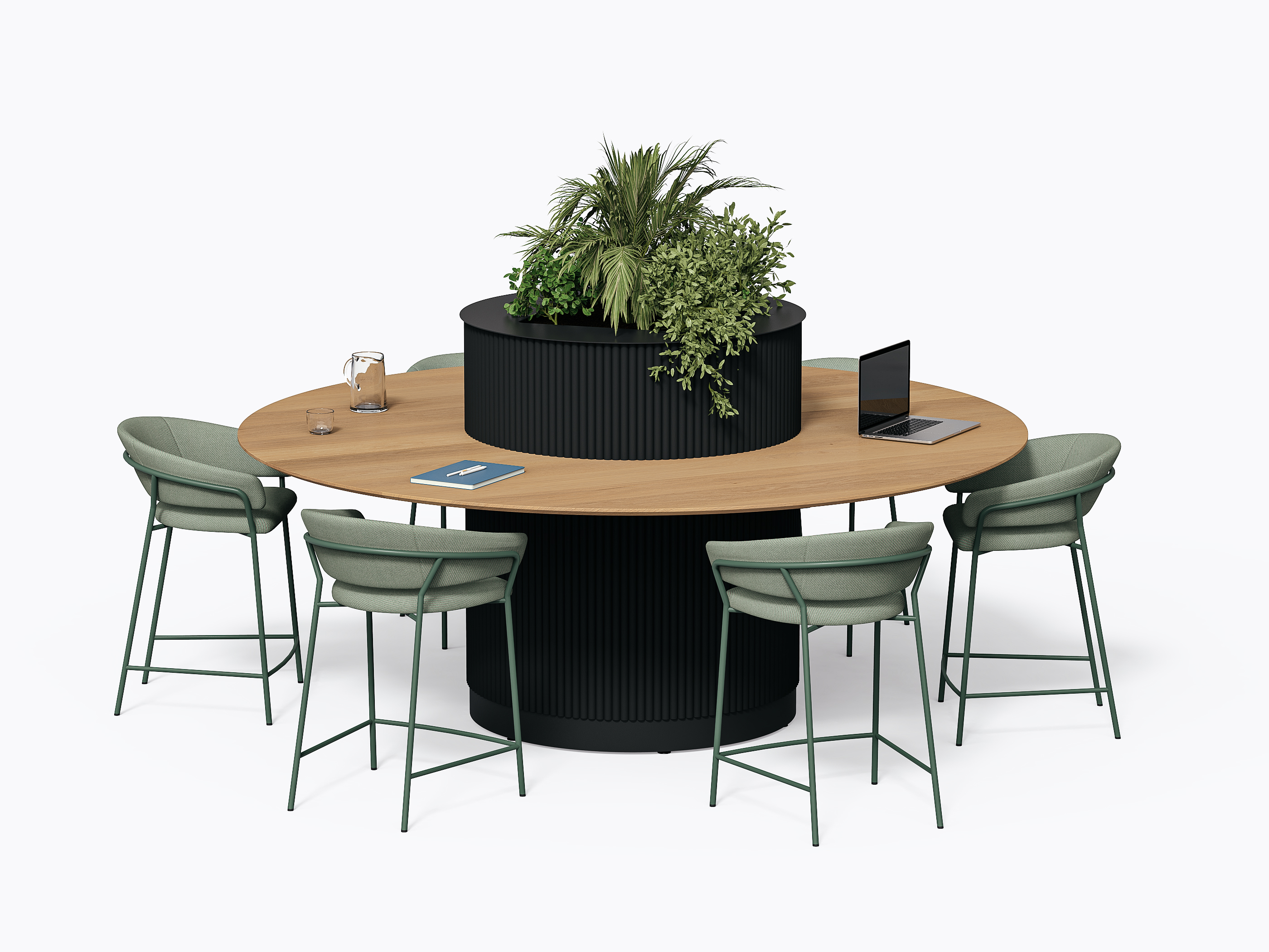 Dupont Counter - 96D - White Oak / Black