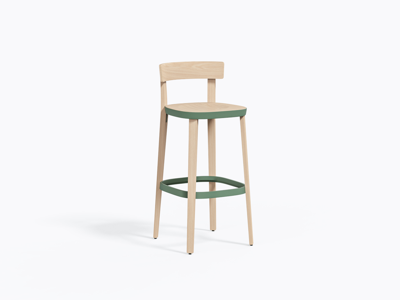 Folk 2937 Bar Stool - Ash / Green Ve600